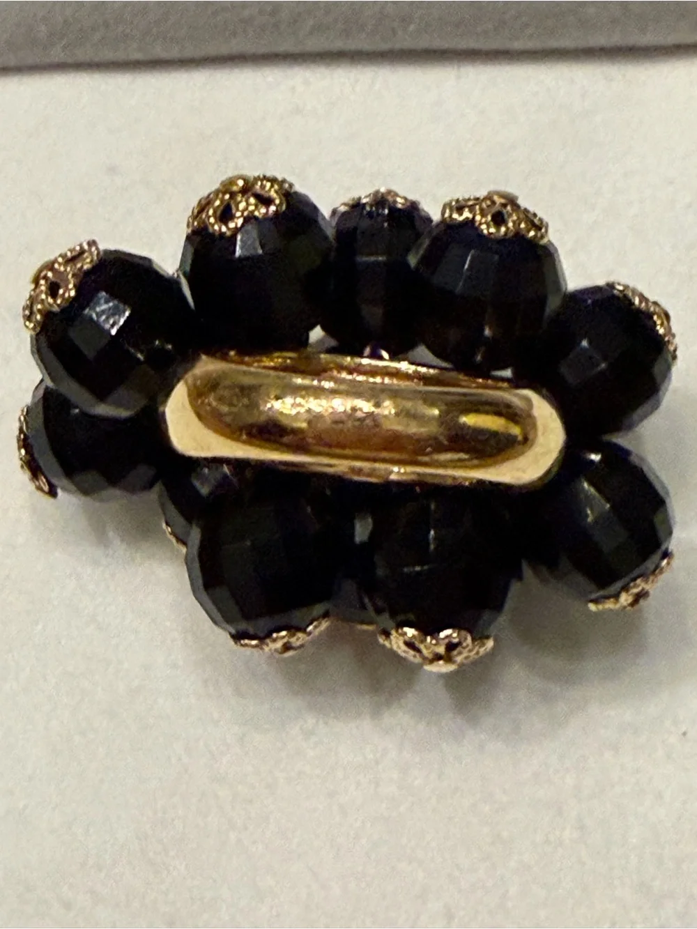 kate spade Black Beaded Cluster Ring with Gold Accents